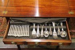 4 Drawer Fitted Mahogany Cutlery Canteen 193 Piece andquotKingsandquot Pattern