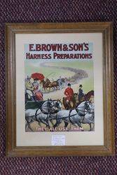 E. Brown + Sons Harness Preparations Framed Card #