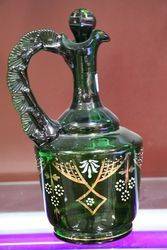 19th Century Green Glass Wine Jug C1890 #