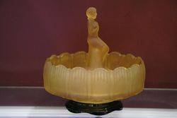 Art Deco Golden Glass Float Bowl 