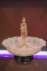 Art Deco Pink Glass Float Bowl 