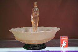 Art Deco Pink Glass Float Bowl 
