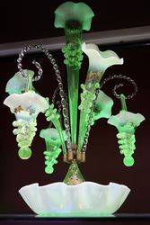 C20th Uranium Glass Epergne 