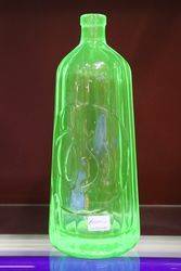  French Art Deco Uranium Green Glass Bottle  #