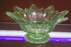 Green Glass Art Deco Bowl C1930  