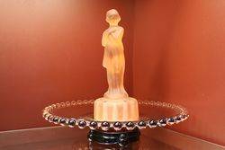 A Stunning Art Deco Glass Float Bowl On Stand  #