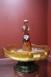 Art Deco Amber 3 Piece Float Bowl C1930 #