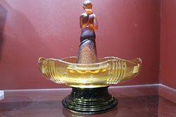 Deco Amber Float Bowl C1930 