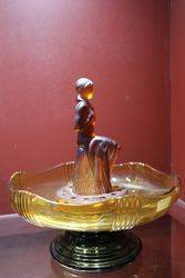 Deco Amber Float Bowl C1930 