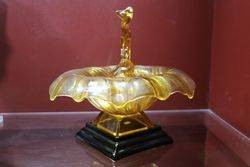 Art Deco Glass Float Bowl On Stand C1930 