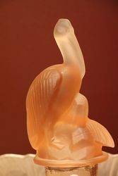 Art Deco Pink Glass Stork Float Bol C1930 