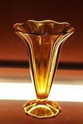 Pair Of Deco Amber Vases 