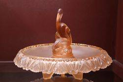 Pink Glass Walther & Sohne Art Deco Pelican Float Bowl  #