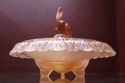 Pink Glass Art Deco Pelican Float Bowl  