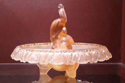 Pink Glass Art Deco Pelican Float Bowl  