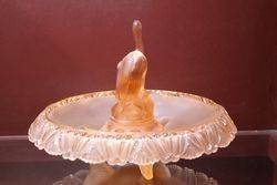 Pink Glass Art Deco Pelican Float Bowl  