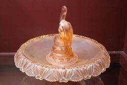 Pink Glass Art Deco Pelican Float Bowl  