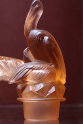 Pink Glass Art Deco Pelican Float Bowl  