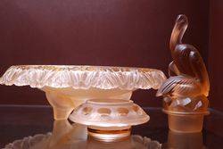 Pink Glass Art Deco Pelican Float Bowl  