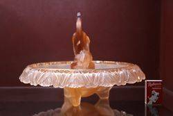 Pink Glass Art Deco Pelican Float Bowl  