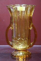 Twin Handle Amber Celery Vase C1930 #