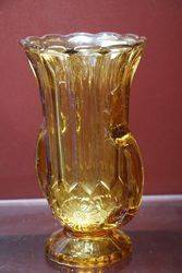 2 Hand Amber  Vase C1930