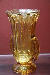 2 Hand Amber  Vase C1930