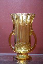 2 Hand Amber  Vase C1930