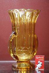 2 Hand Amber  Vase C1930