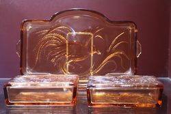 Art Deco Tray + 2 Trinket Boxes #