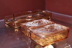 Art Deco Tray + 2 Trinket Boxes 