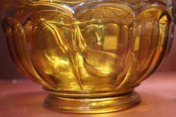 Davidson Amber Punch Bowl + Ladle C1930 