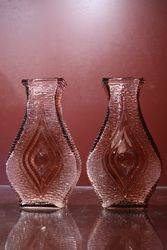 Pair Of Art Glass Vases  