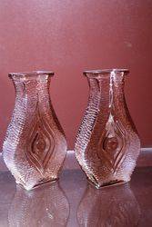 Pair Of Art Glass Vases  