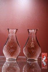 Pair Of Art Glass Vases  