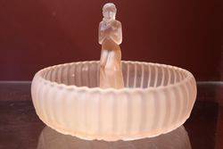 Pink Glass Deco Gloat Bowl C1930 