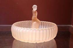 Pink Glass Deco Gloat Bowl C1930 