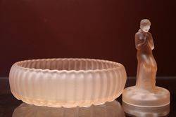 Pink Glass Deco Gloat Bowl C1930 