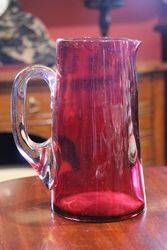 Large Victorian Ruby Glass Cordial Jug #