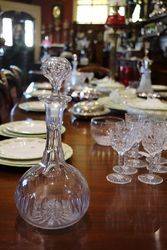 Quality Victorian Cut Glass Decanter  