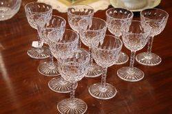 Set Of 10 Quality Cut Glass Wines Edwardian 