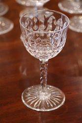 Set Of 10 Quality Cut Glass Wines Edwardian 