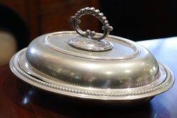 English Bead Edge Dish C1890 EPNS Silver 