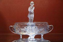 Art Deco Blue Glass Float Bowl  #