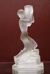 Art Deco Frosted Glass Figure Lamp Base  #