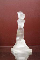 Art Deco Frosted Glass Figure Lamp Base  