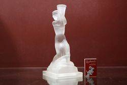 Art Deco Frosted Glass Figure Lamp Base  