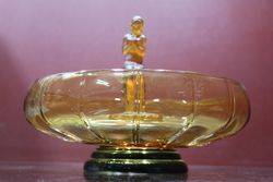 Deco Amber Bowl Figure + Stand  