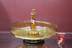 Deco Amber Bowl Figure + Stand  