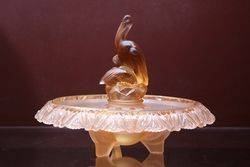 3 Piece Art Deco Pink Glass Walther & Sohne Pelican Float Bowl  #